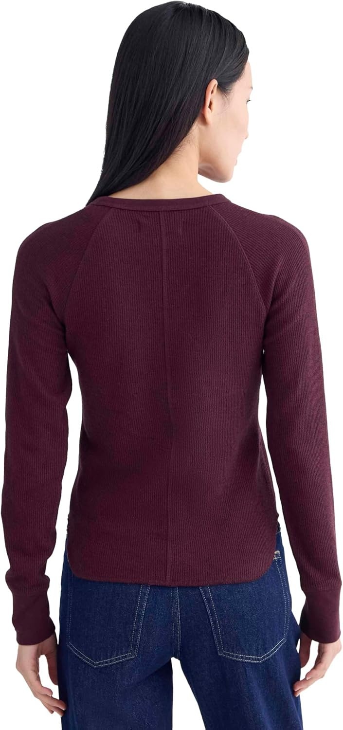image:imageEverlane Womens Everlane Slimfit Crew in Cozy WaffleHeathered Port Royale