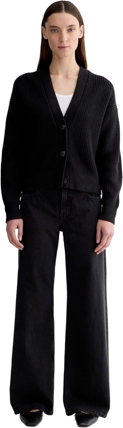 image:imageEverlane Womens Everlane The Boxy Cardigan in Everyday CottonBlack
