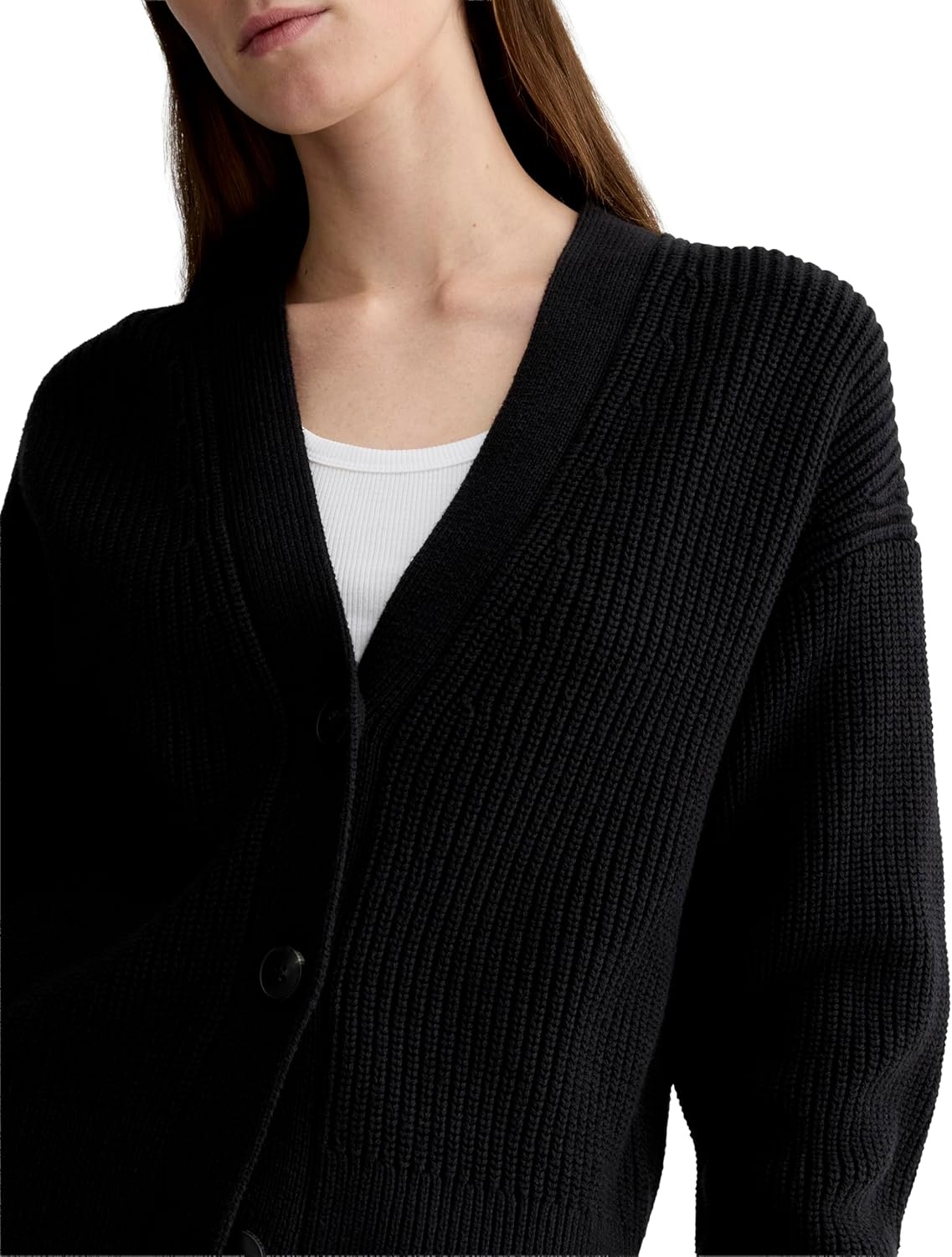 image:imageEverlane Womens Everlane The Boxy Cardigan in Everyday CottonBlack