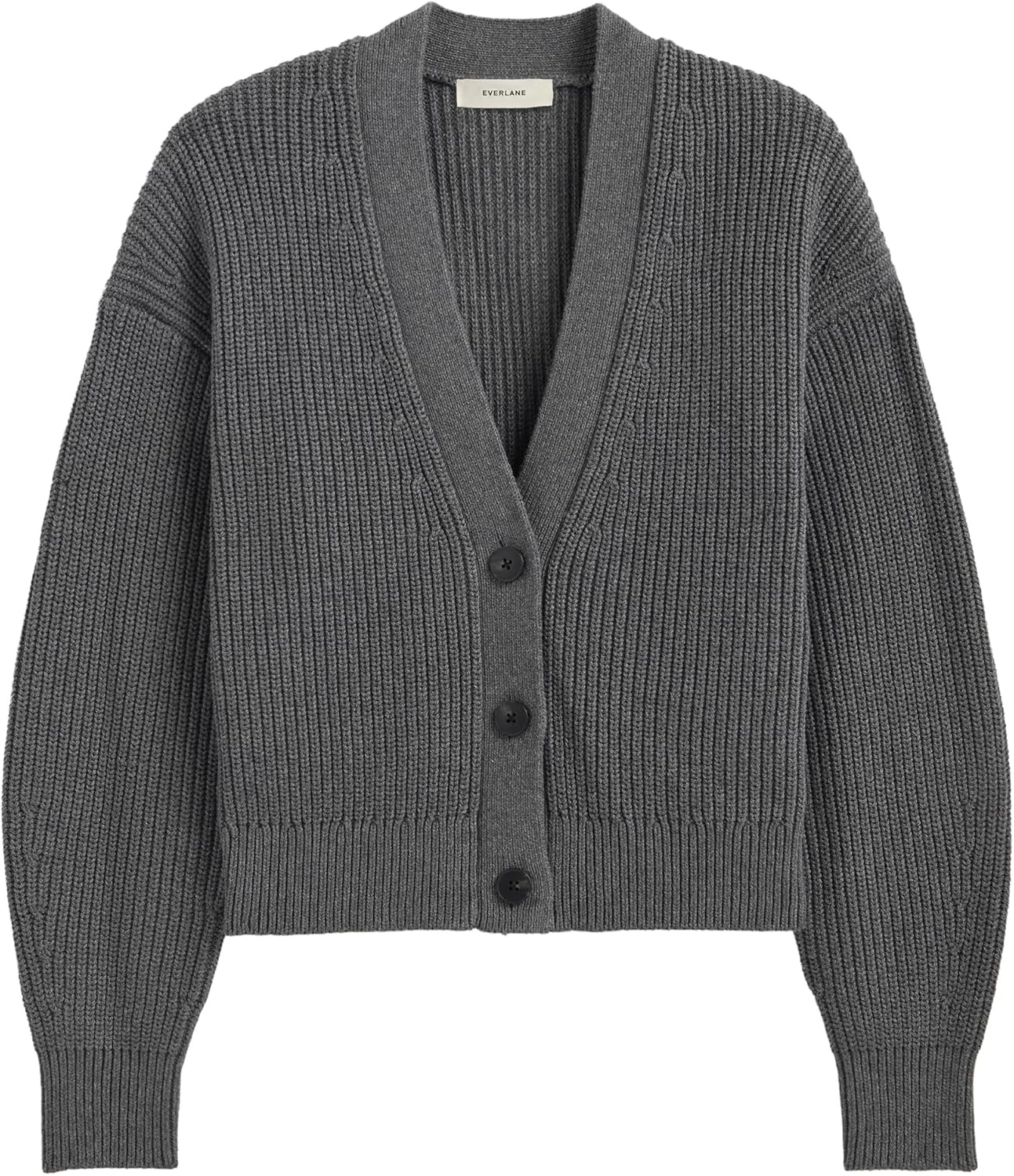 image:imageEverlane Womens Everlane The Boxy Cardigan in Everyday CottonHeathered Charcoal