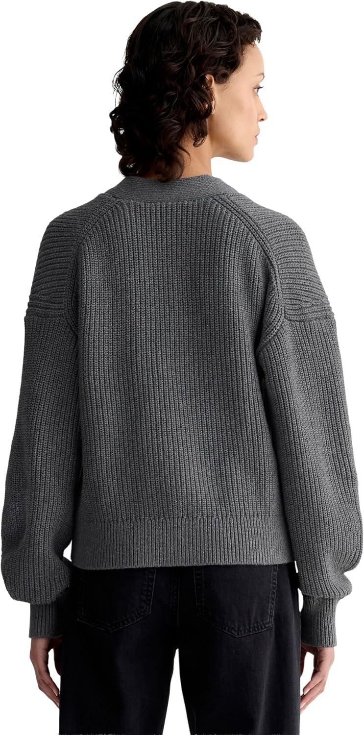image:imageEverlane Womens Everlane The Boxy Cardigan in Everyday CottonHeathered Charcoal