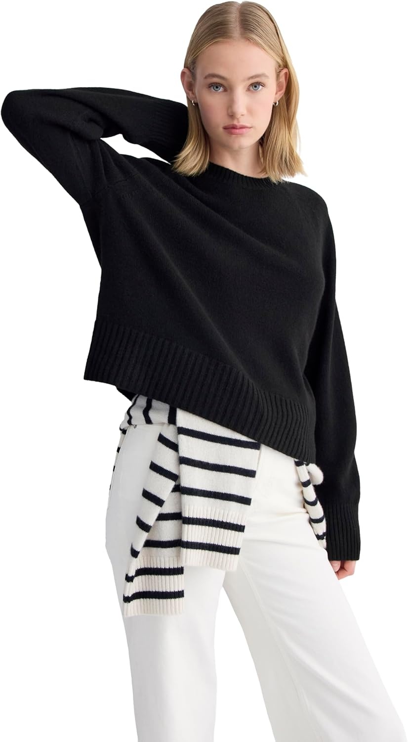 image:imageEverlane Womens Everlane The Boxy Crew in CashmereBlack