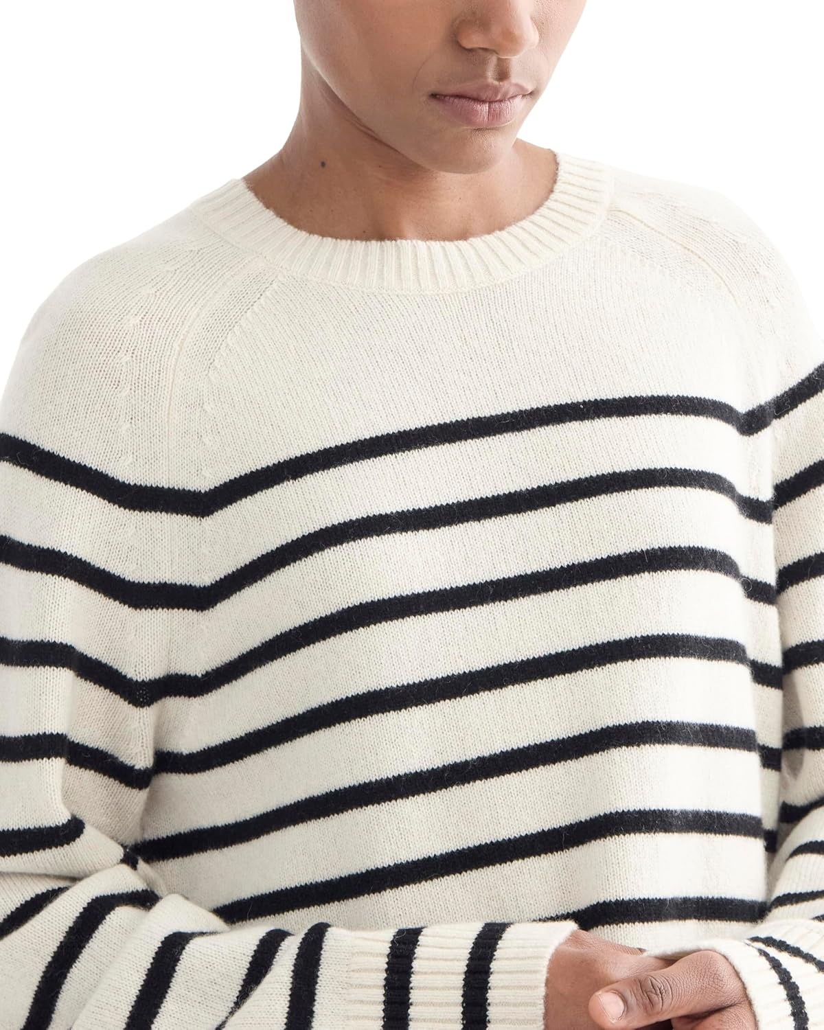image:imageEverlane Womens Everlane The Boxy Crew in CashmereBone Black