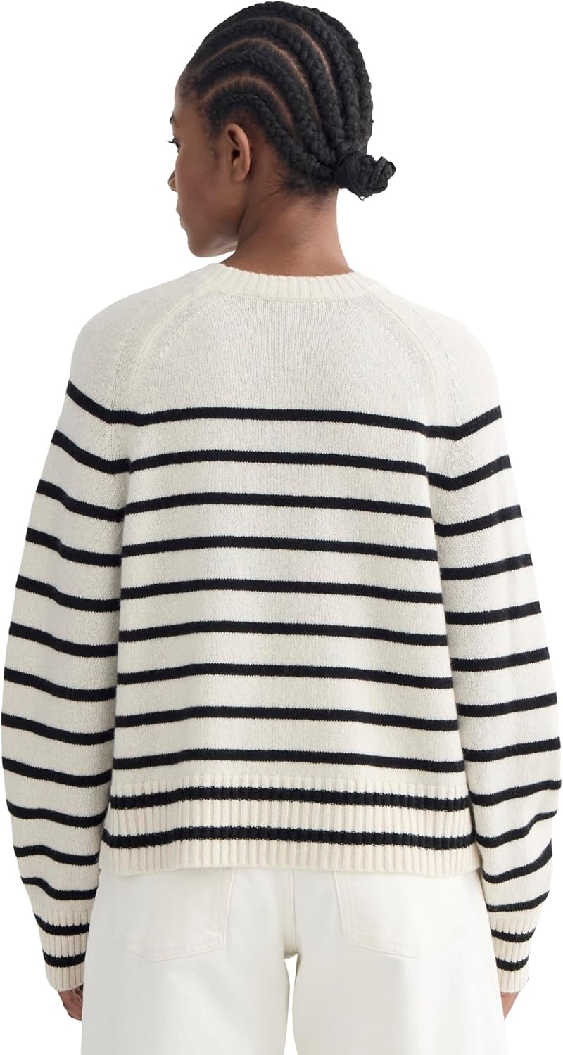 image:imageEverlane Womens Everlane The Boxy Crew in CashmereBone Black