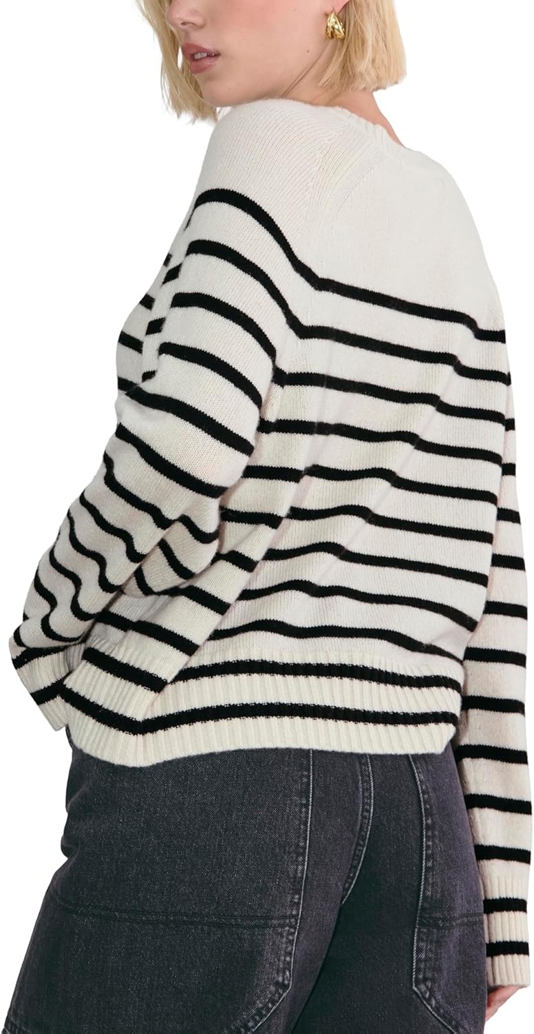 image:imageEverlane Womens Everlane The Boxy Crew in CashmereBone Black