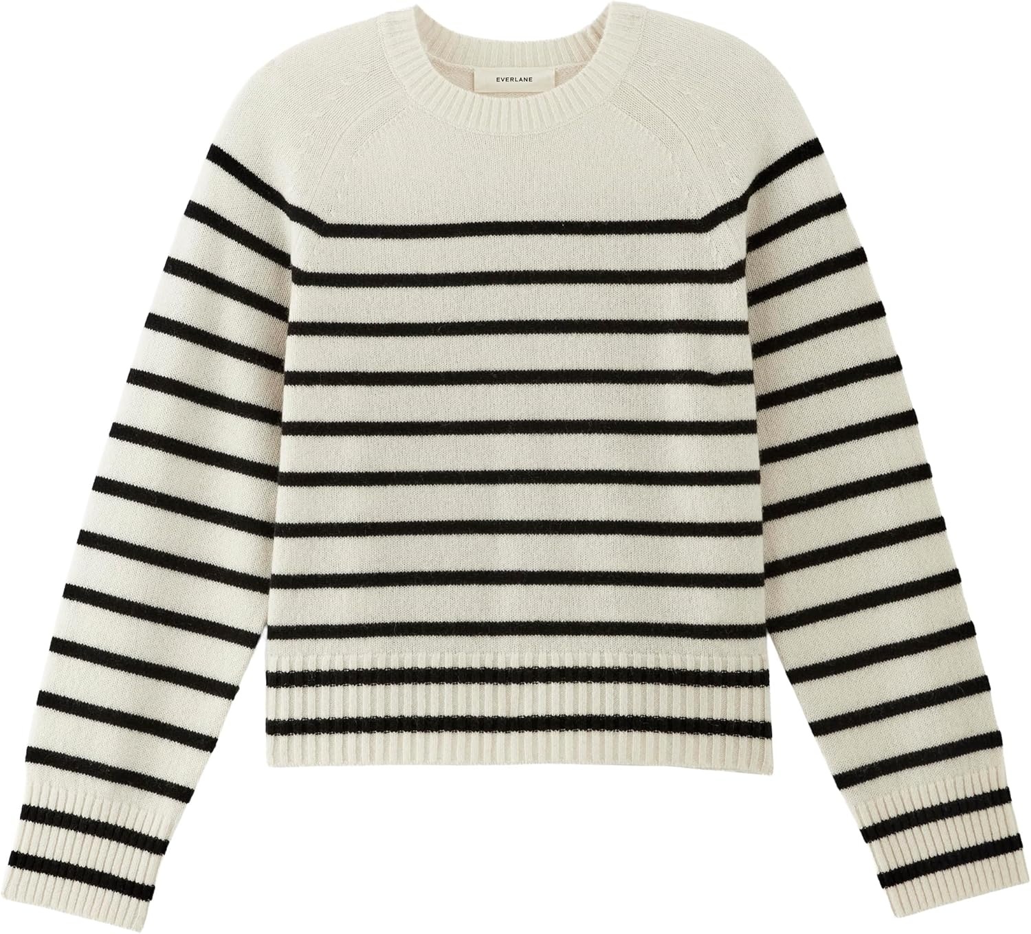 image:imageEverlane Womens Everlane The Boxy Crew in CashmereBone Black