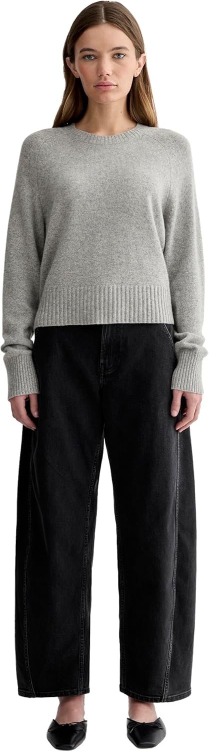 image:imageEverlane Womens Everlane The Boxy Crew in CashmereLight Heather Grey