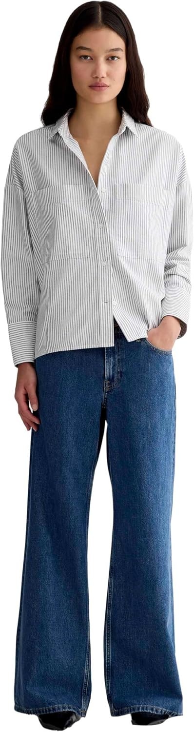 image:imageEverlane Womens Everlane The Boxy OxfordBlack White