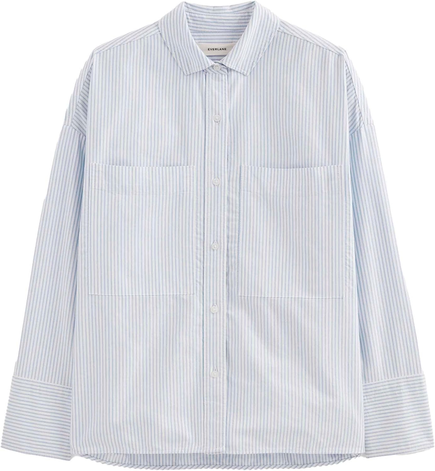 image:imageEverlane Womens Everlane The Boxy OxfordWhite Blue