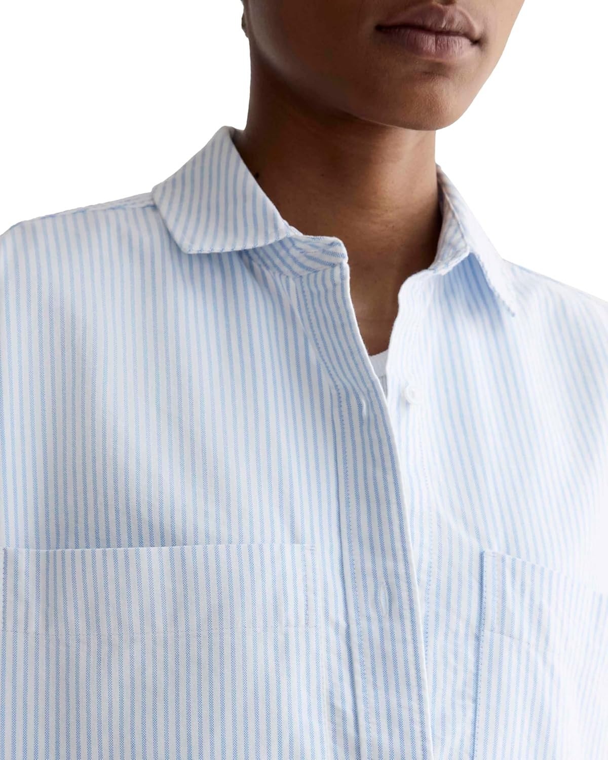 image:imageEverlane Womens Everlane The Boxy OxfordWhite Blue