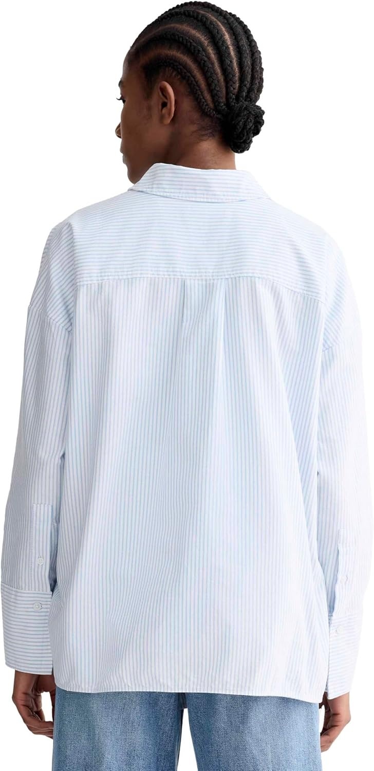 image:imageEverlane Womens Everlane The Boxy OxfordWhite Blue