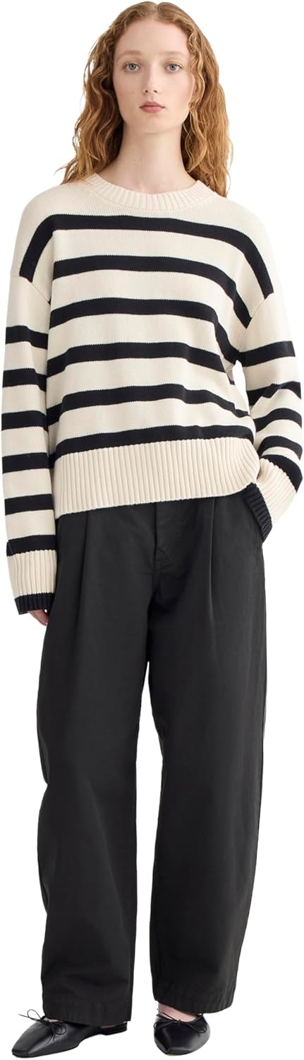 image:imageEverlane Womens Everlane The Boxy Sweater in Everyday CottonCanvas Black