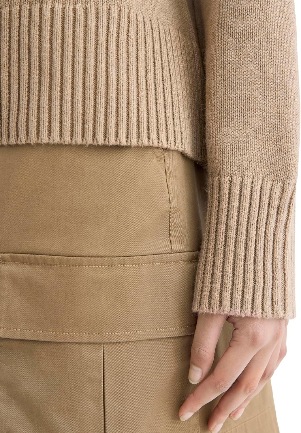 image:imageEverlane Womens Everlane The Boxy Sweater in Everyday CottonDark Heathered Camel