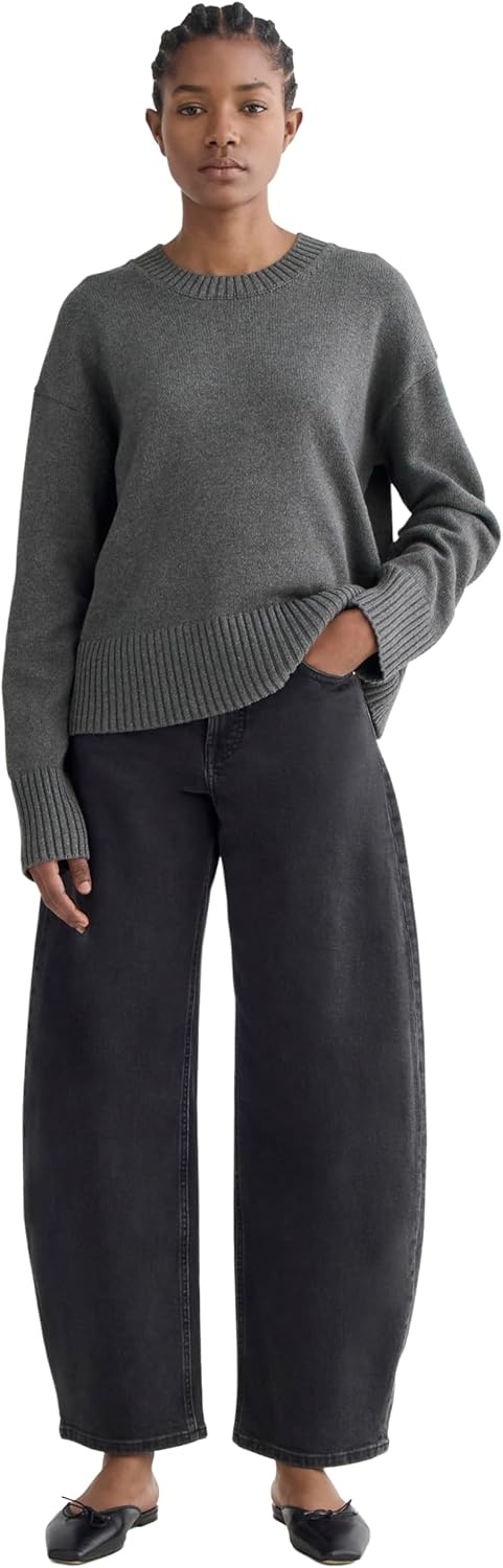 image:imageEverlane Womens Everlane The Boxy Sweater in Everyday CottonHeathered Charcoal