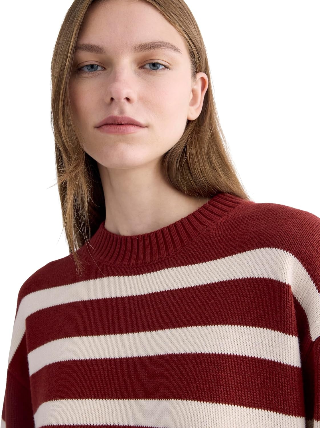 image:imageEverlane Womens Everlane The Boxy Sweater in Everyday CottonMerlot Canvas