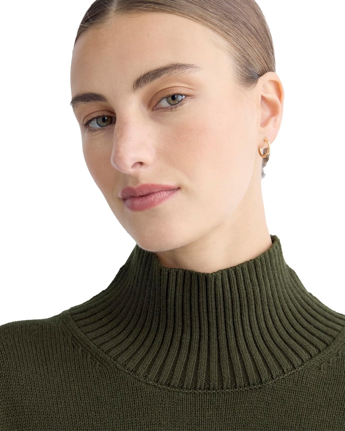 image:imageEverlane Womens Everlane The Boxy Turtleneck in Everyday CottonDark Green