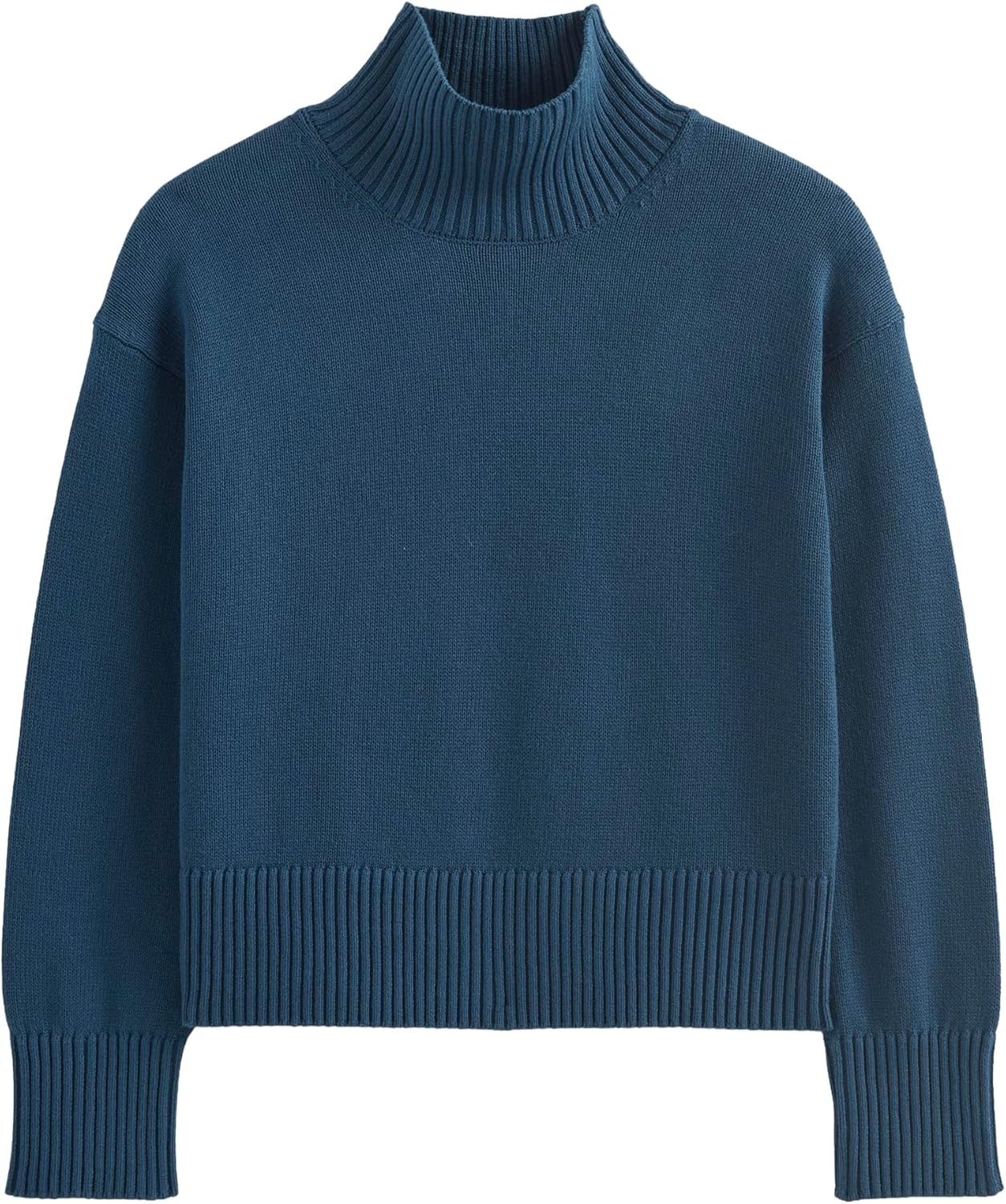 image:imageEverlane Womens Everlane The Boxy Turtleneck in Everyday CottonDeep Lazuli Blue