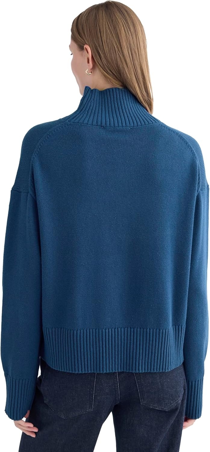 image:imageEverlane Womens Everlane The Boxy Turtleneck in Everyday CottonDeep Lazuli Blue