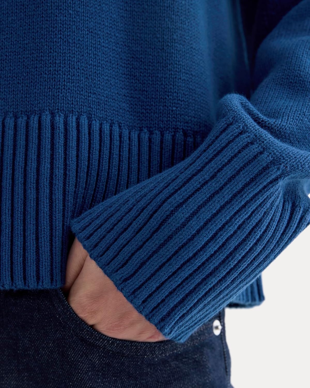 image:imageEverlane Womens Everlane The Boxy Turtleneck in Everyday CottonDeep Lazuli Blue
