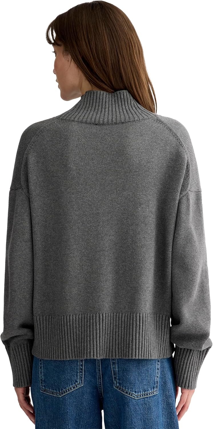 image:imageEverlane Womens Everlane The Boxy Turtleneck in Everyday CottonHeathered Charcoal