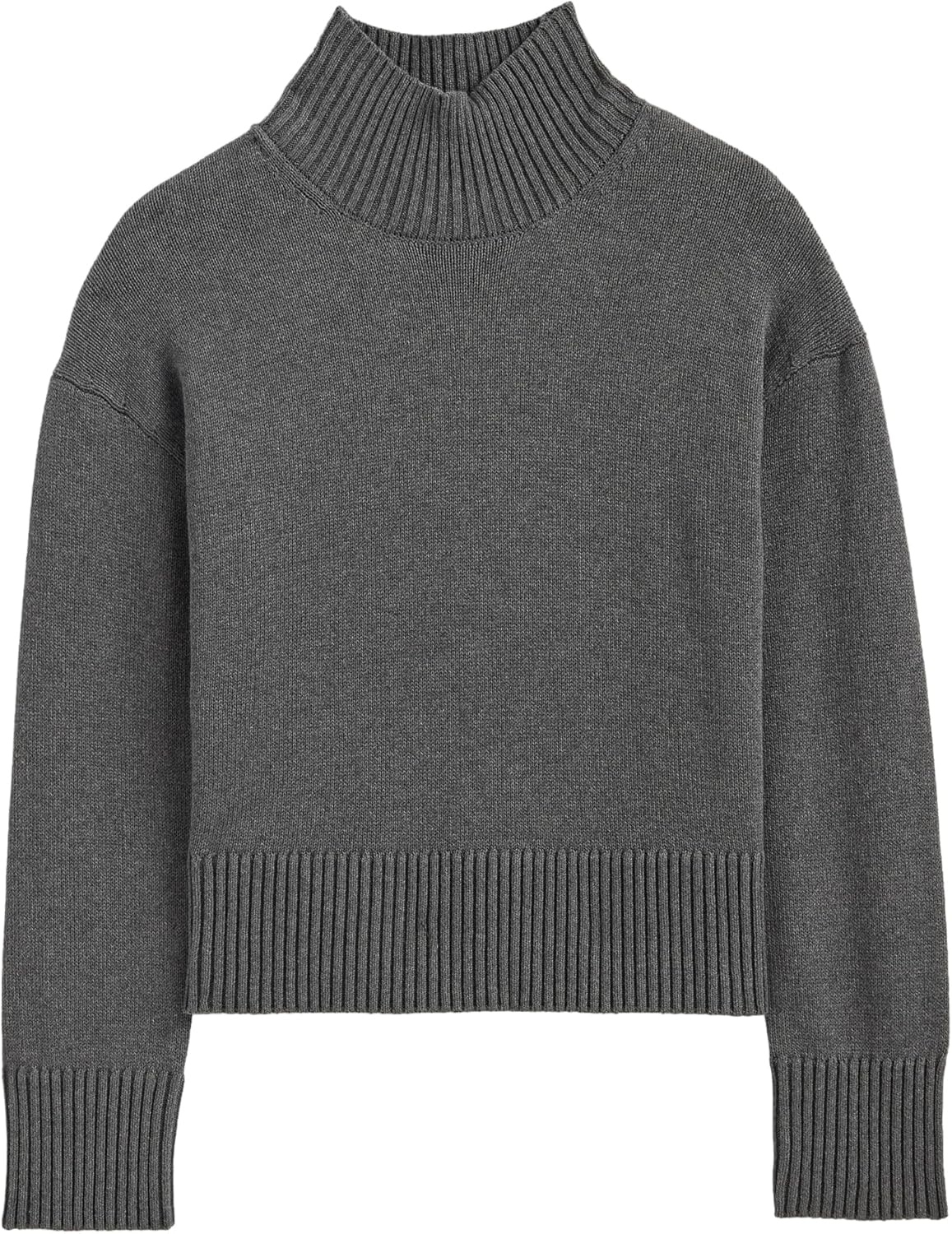 image:imageEverlane Womens Everlane The Boxy Turtleneck in Everyday CottonHeathered Charcoal