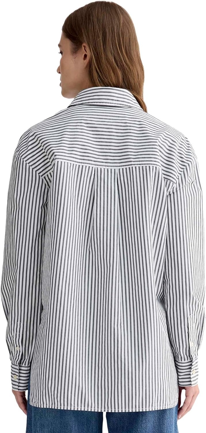 image:imageEverlane Womens Everlane The Boyfriend Shirt in Ultrasoft CottonOptic White Black
