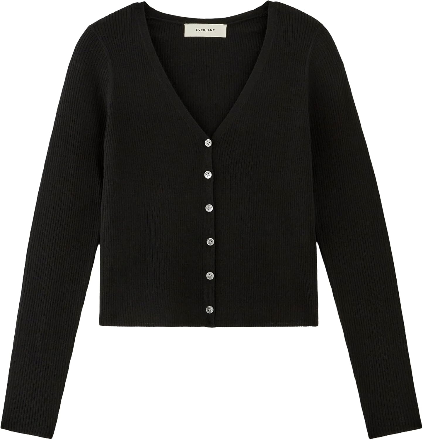image:imageEverlane Womens Everlane The Cardigan in Ultrasoft MerinoBlack