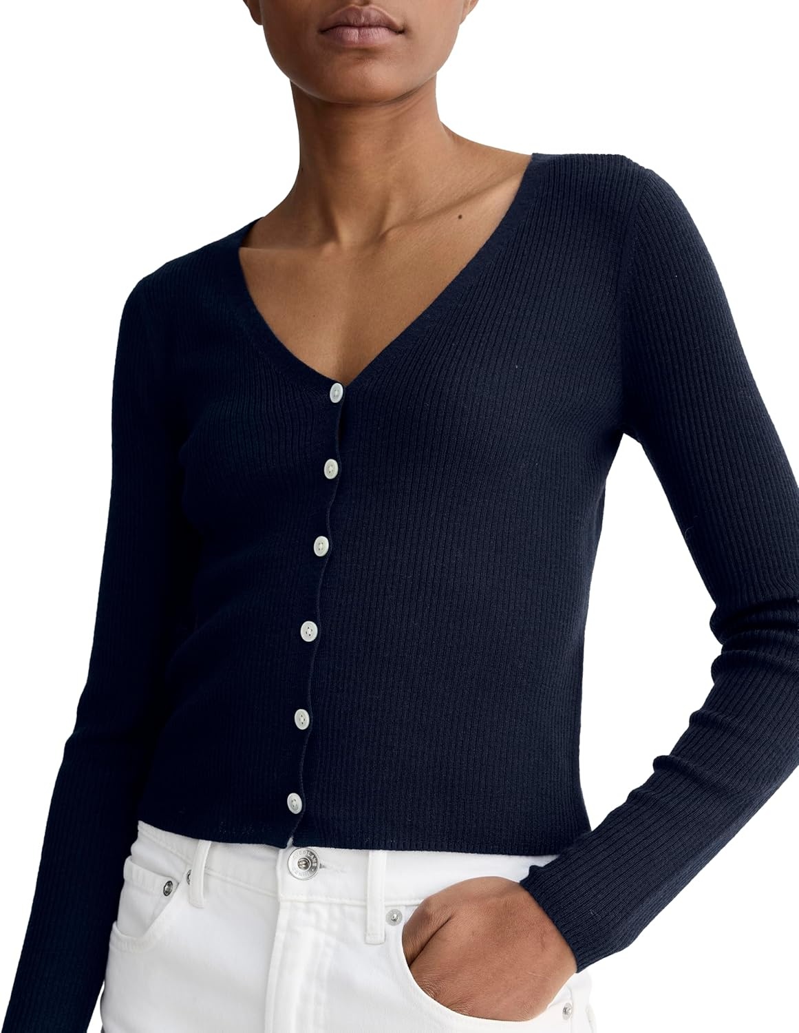 image:imageEverlane Womens Everlane The Cardigan in Ultrasoft MerinoNavy