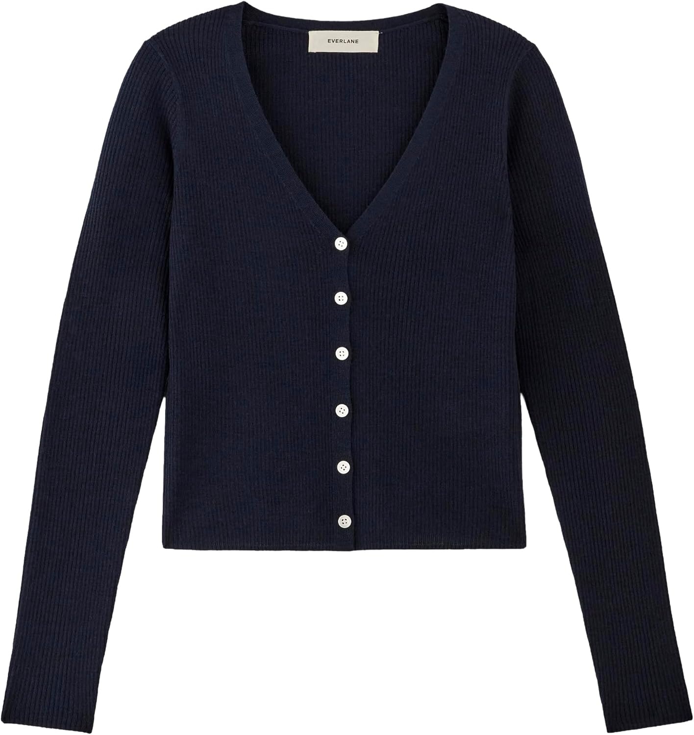 image:imageEverlane Womens Everlane The Cardigan in Ultrasoft MerinoNavy