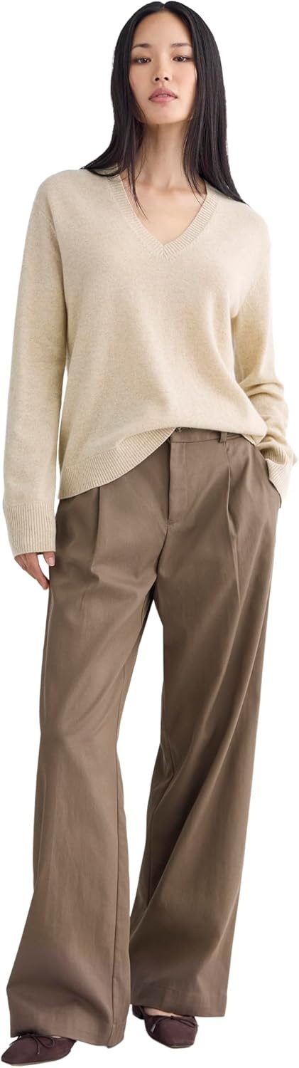 image:imageEverlane Womens Everlane The Classic V in CashmereHeather Light Camel