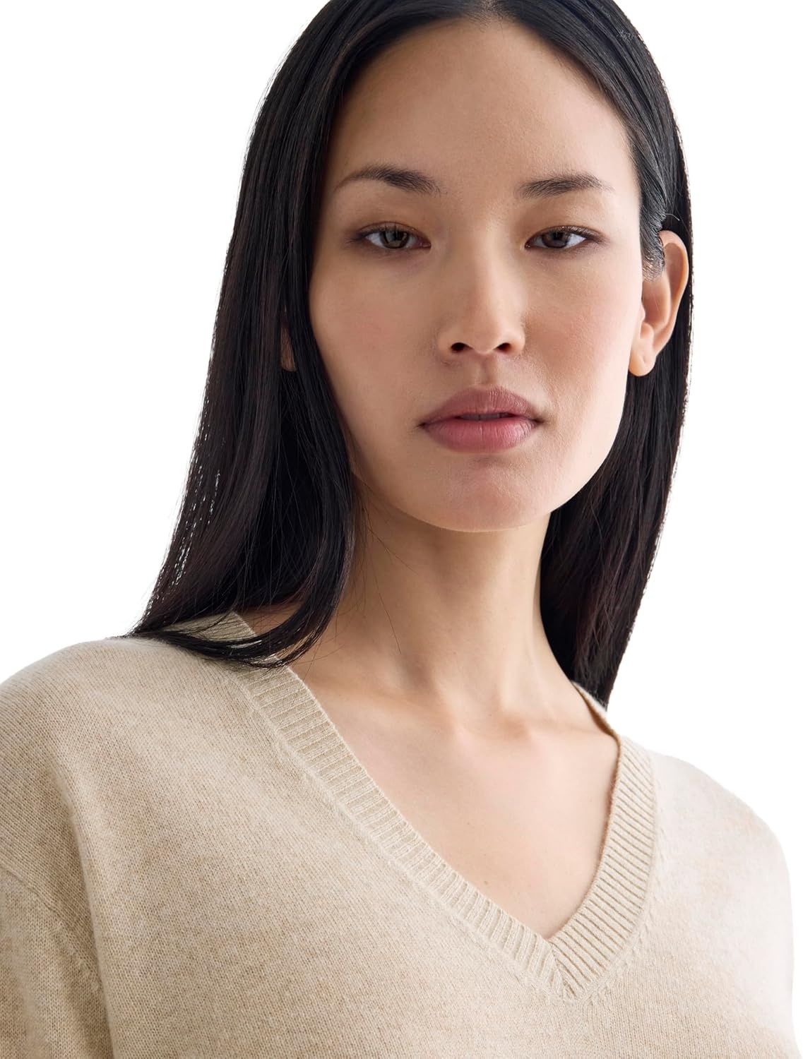 image:imageEverlane Womens Everlane The Classic V in CashmereHeather Light Camel