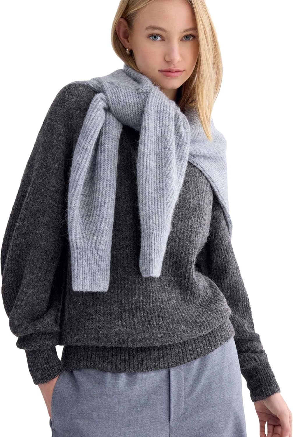 image:imageEverlane Womens Everlane The Cocoon Crew in AlpacaDark Charcoal