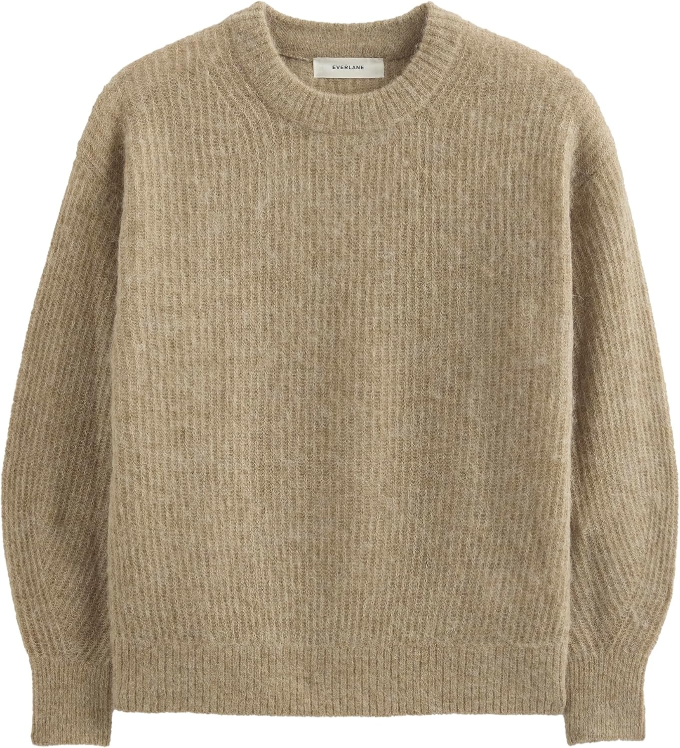 image:imageEverlane Womens Everlane The Cocoon Crew in AlpacaDark Heathered Camel