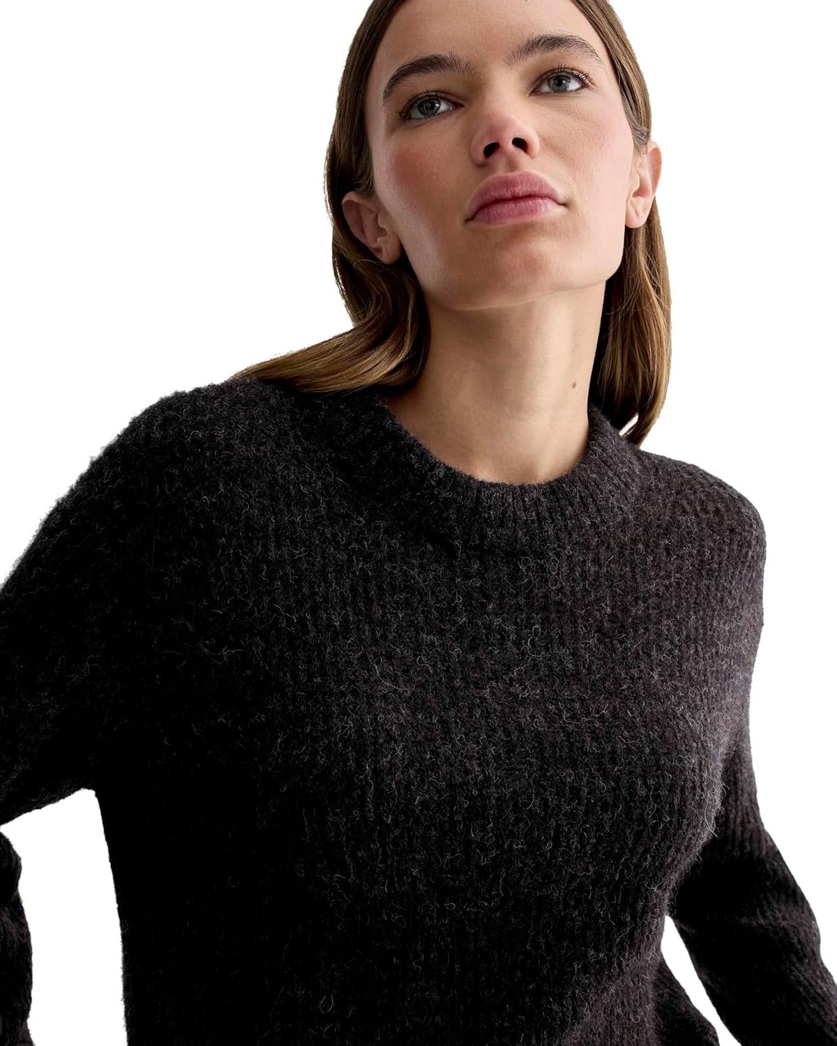 image:imageEverlane Womens Everlane The Cocoon Crew in AlpacaHeathered Black