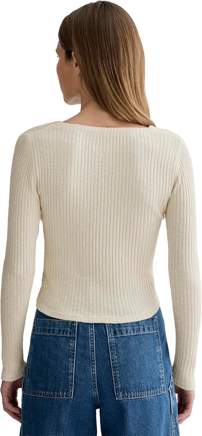 image:imageEverlane Womens Everlane The Cozy Rib CardiganBone
