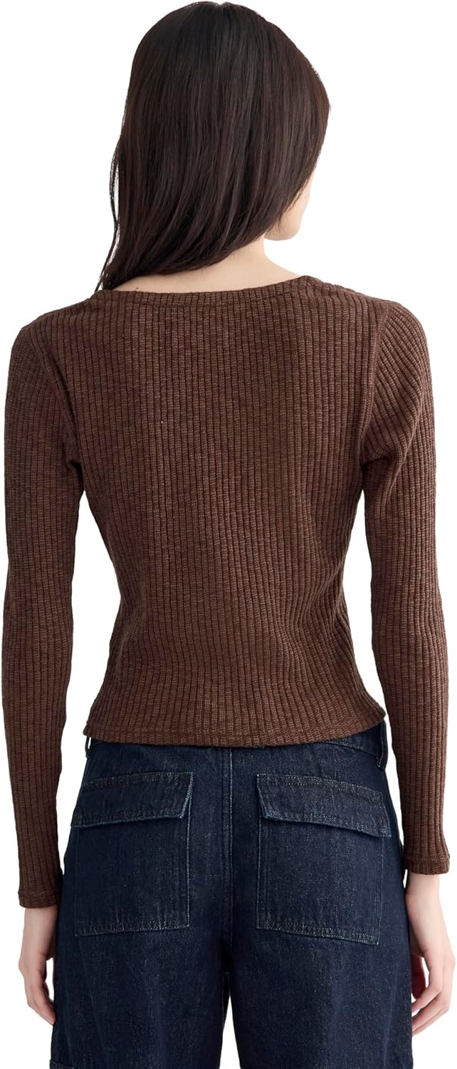 image:imageEverlane Womens Everlane The Cozy Rib CardiganDark Mahogany