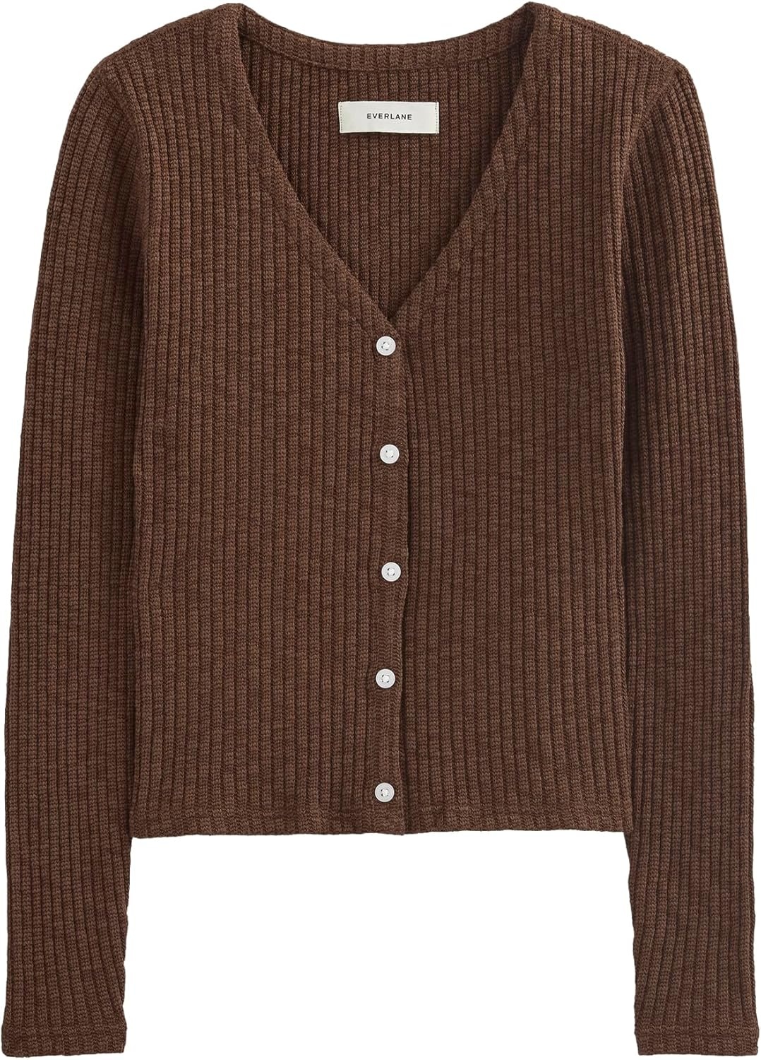 image:imageEverlane Womens Everlane The Cozy Rib CardiganDark Mahogany