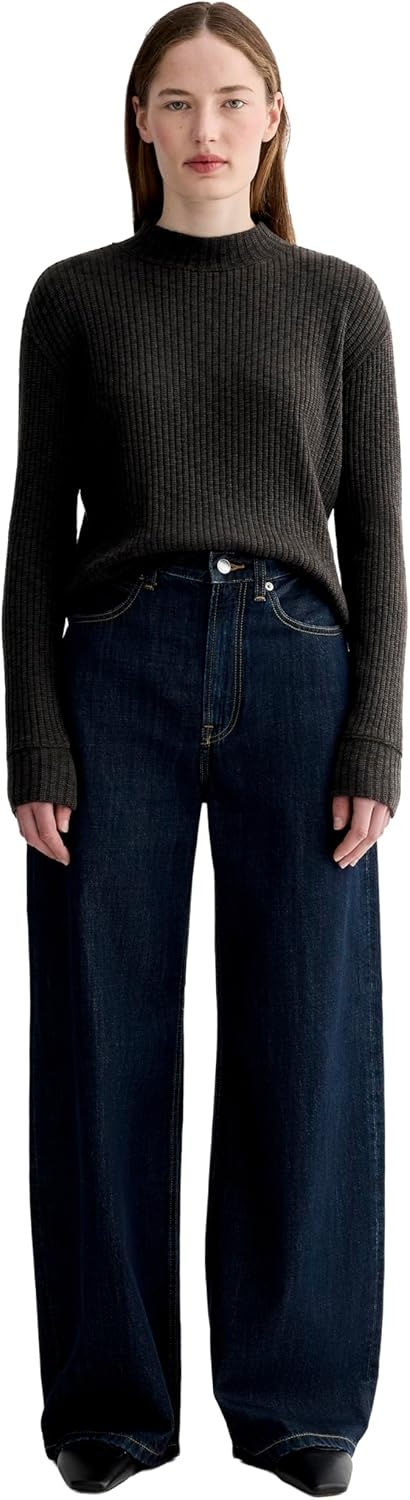 image:imageEverlane Womens Everlane The Cozy Rib FunnelNeckBlack