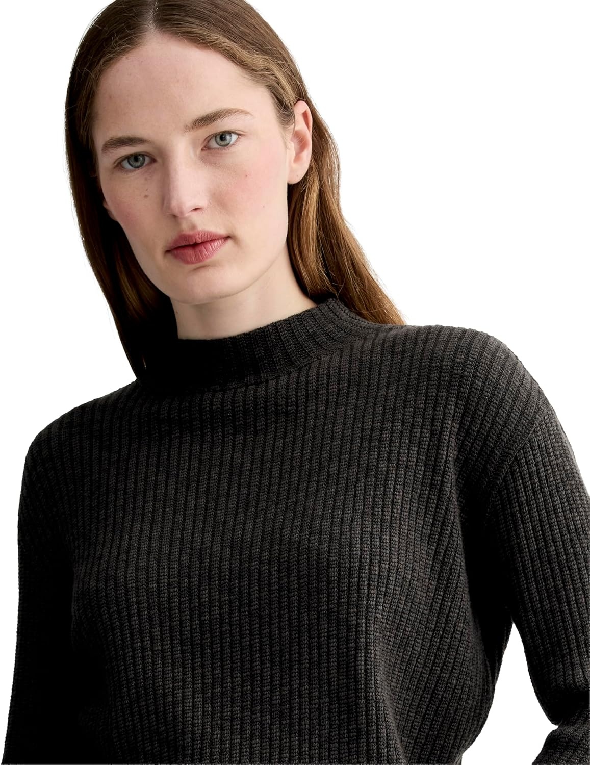 image:imageEverlane Womens Everlane The Cozy Rib FunnelNeckBlack