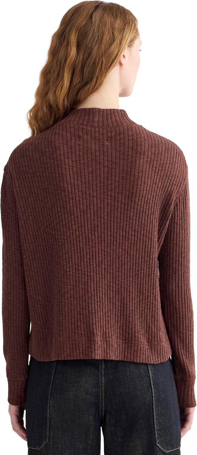 image:imageEverlane Womens Everlane The Cozy Rib FunnelNeckDark Mahogany