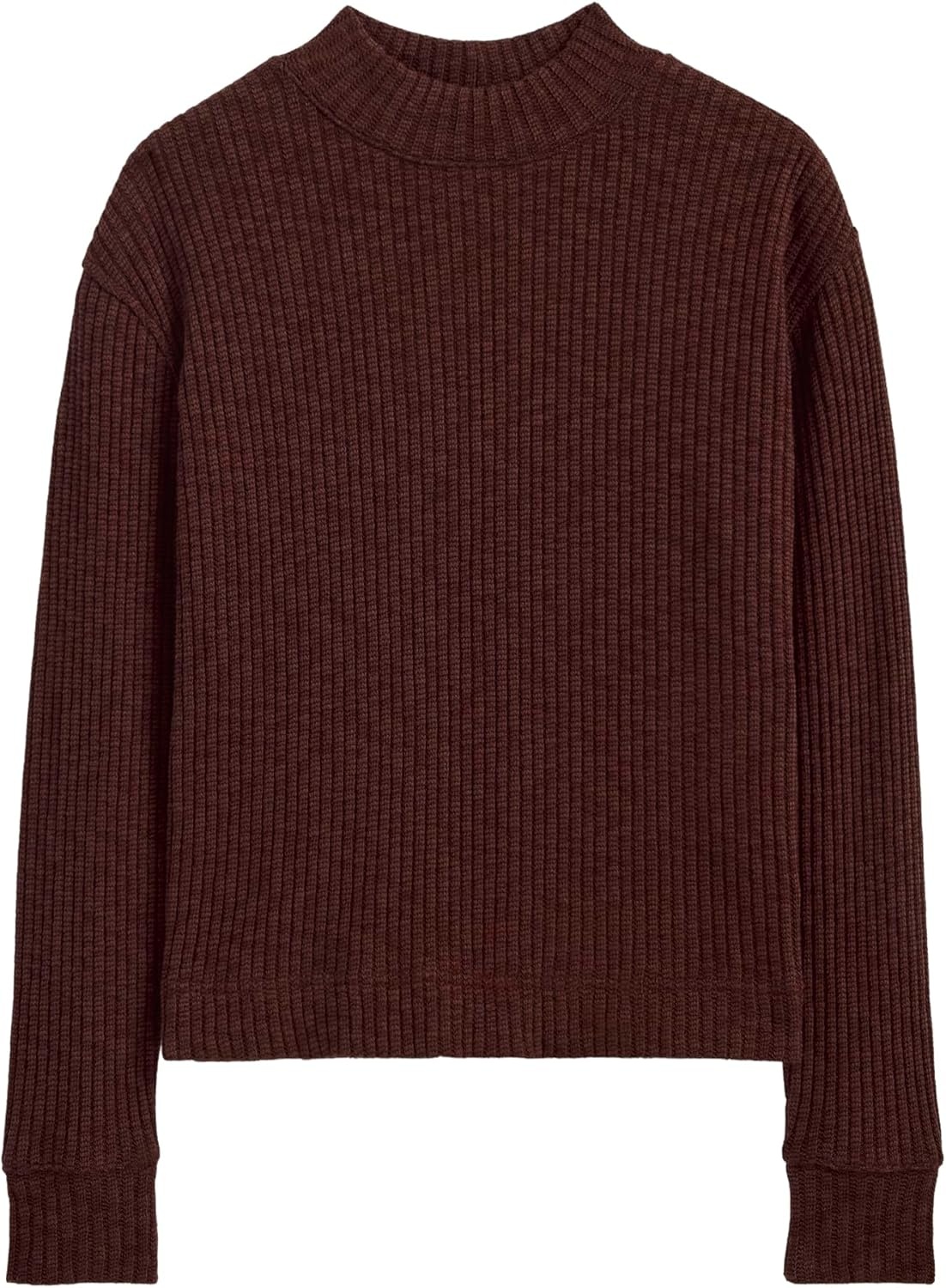 image:imageEverlane Womens Everlane The Cozy Rib FunnelNeckDark Mahogany