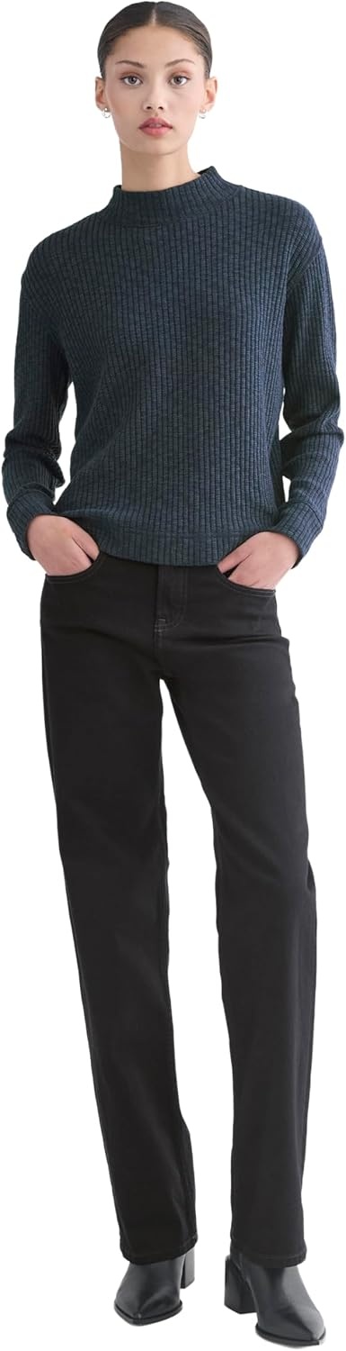 image:imageEverlane Womens Everlane The Cozy Rib FunnelNeckNavy