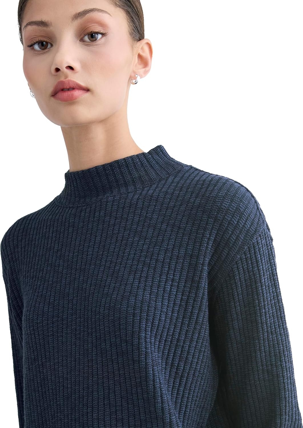 image:imageEverlane Womens Everlane The Cozy Rib FunnelNeckNavy