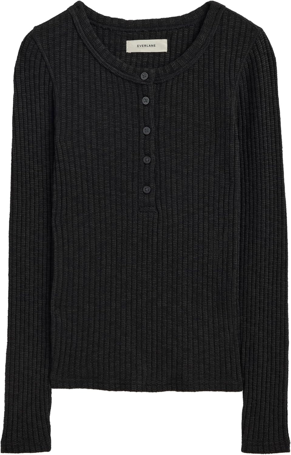 image:imageEverlane Womens Everlane The Cozy Rib HenleyBlack
