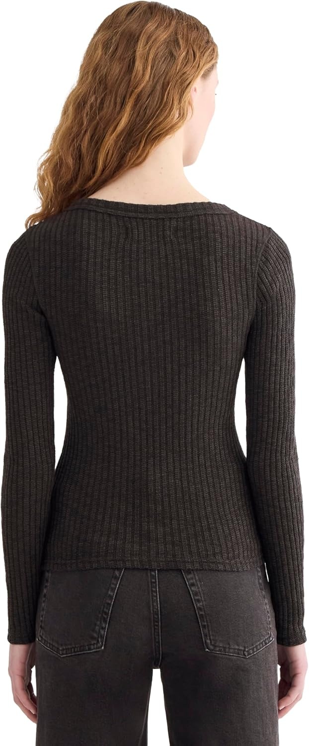 image:imageEverlane Womens Everlane The Cozy Rib HenleyBlack