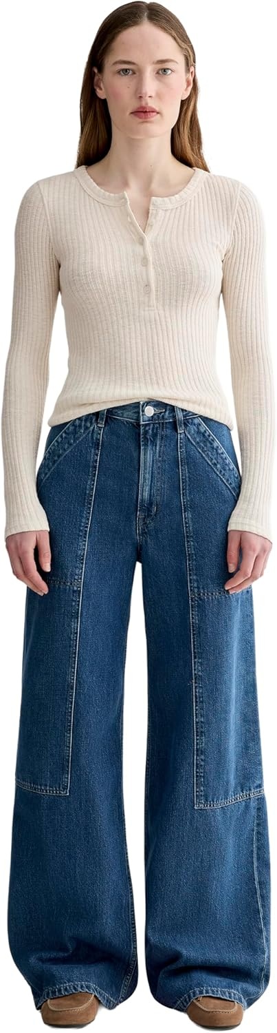 image:imageEverlane Womens Everlane The Cozy Rib HenleyBone