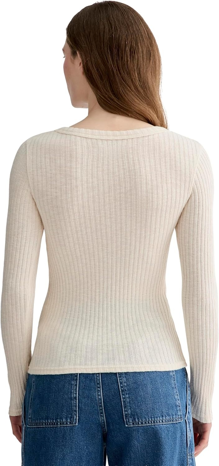 image:imageEverlane Womens Everlane The Cozy Rib HenleyBone