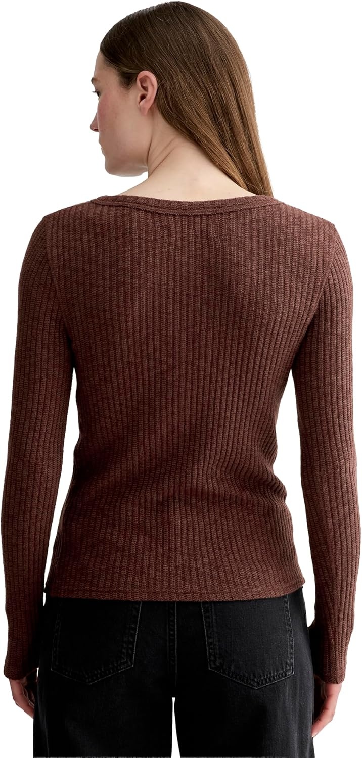 image:imageEverlane Womens Everlane The Cozy Rib HenleyDark Mahogany