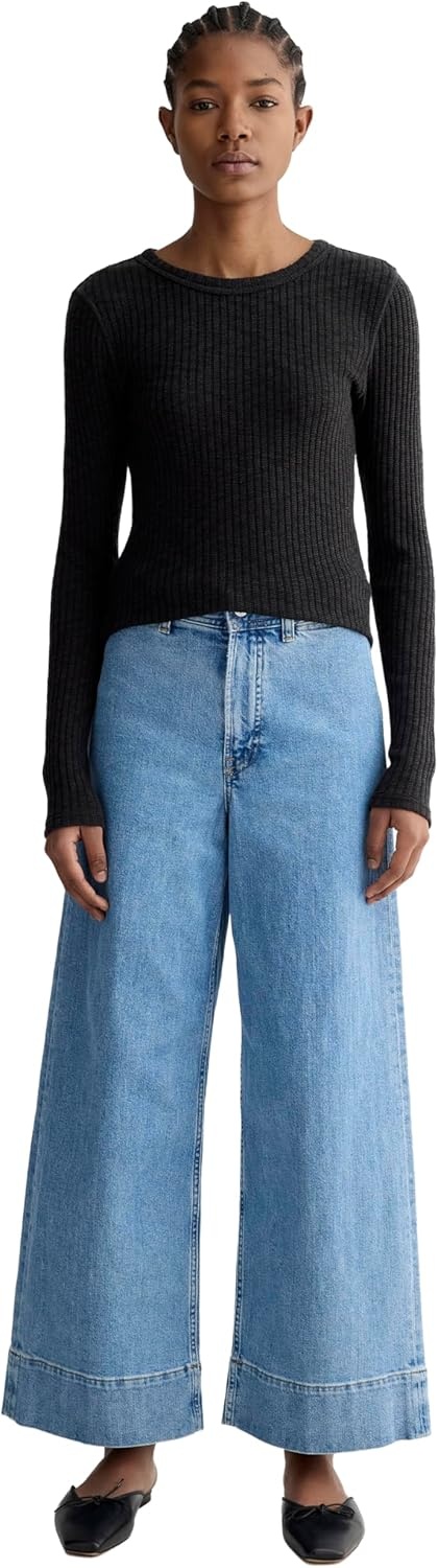 image:imageEverlane Womens Everlane The Cozy Rib LongSleeve TeeBlack