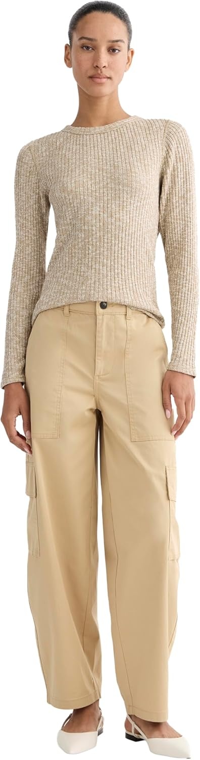 image:imageEverlane Womens Everlane The Cozy Rib LongSleeve TeeCornstalk Bone Twist